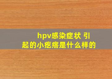 hpv感染症状 引起的小疙瘩是什么样的